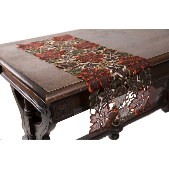 Charlton Home® Shena Embroidered Cutwork Mini Fall Table Runner